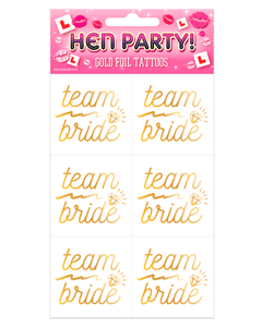 Team bride midlertidig guld tatovering