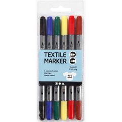 Tekstiltuscher i 6 assorterede farver