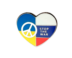 Stop the war Ukraine hjerte pin