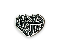Make love not war hjerte emalje pin