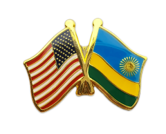USA - Rwanda venskabsflag emaljepin
