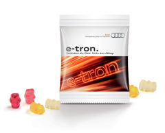 Vingummiposer med logo, 8 g - Pakket i Danmark