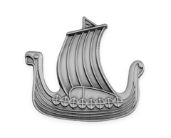 Klassisk vikingeskib souvenir pin i metal