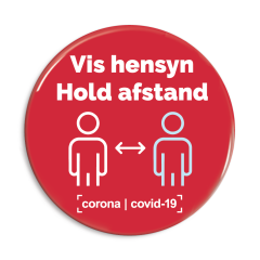 Hold afstand badge rød
