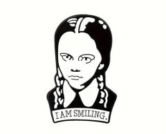 Wednesday Addams I am smiling pin