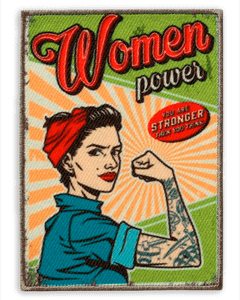 Women power vintage strygemærke