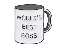 World's best boss emalje pin til jakken 29x27mm