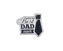Bedste far nogensinde pin / "Best dad ever" pin 26x30mm