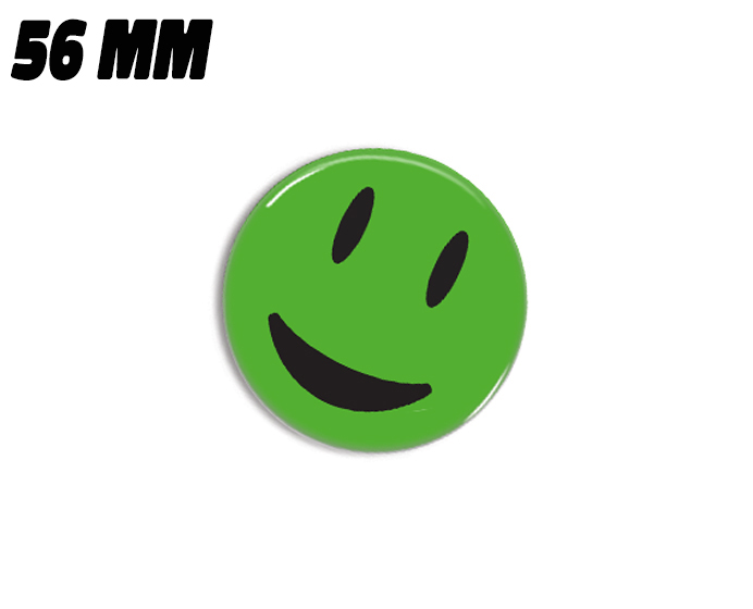 Grøn meget glad smiley magnet 56mm - Badgeland